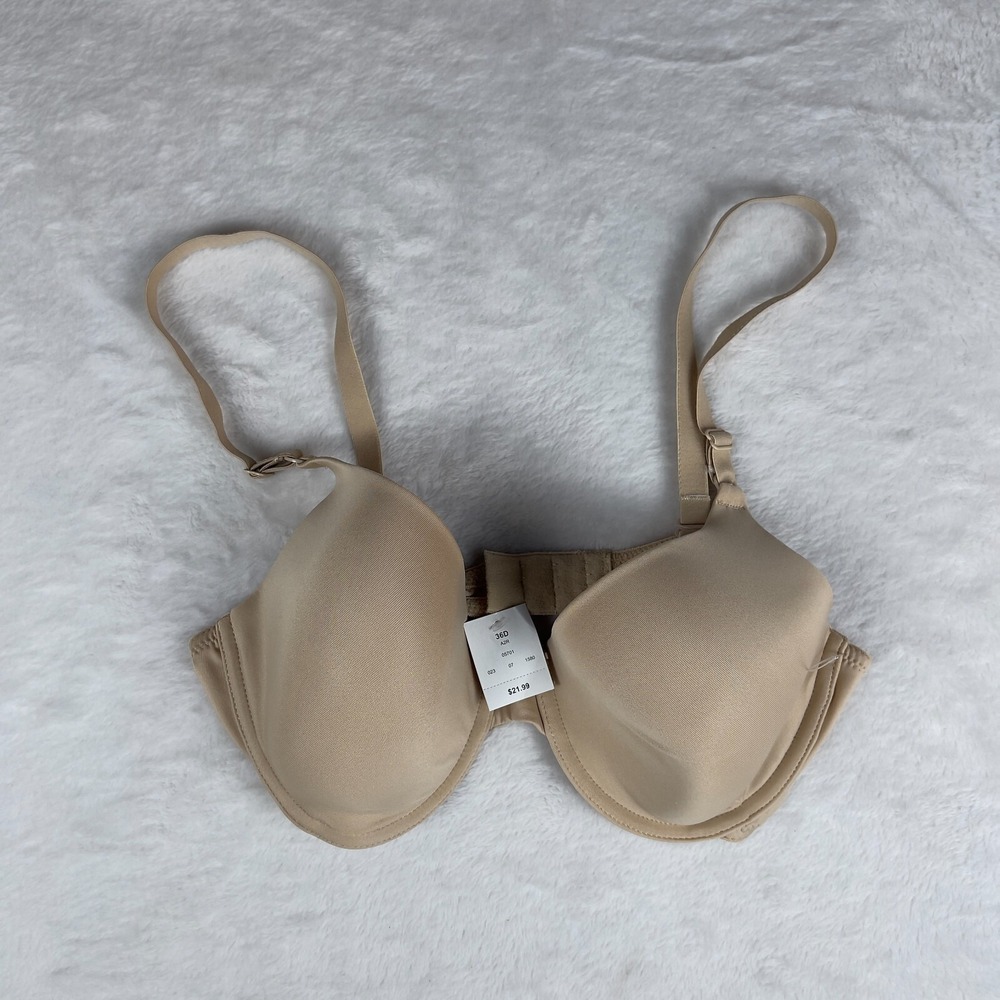 Maidenform Self Expressions Demi T-Shirt Bra Women's 36D Beige Adjustable Straps